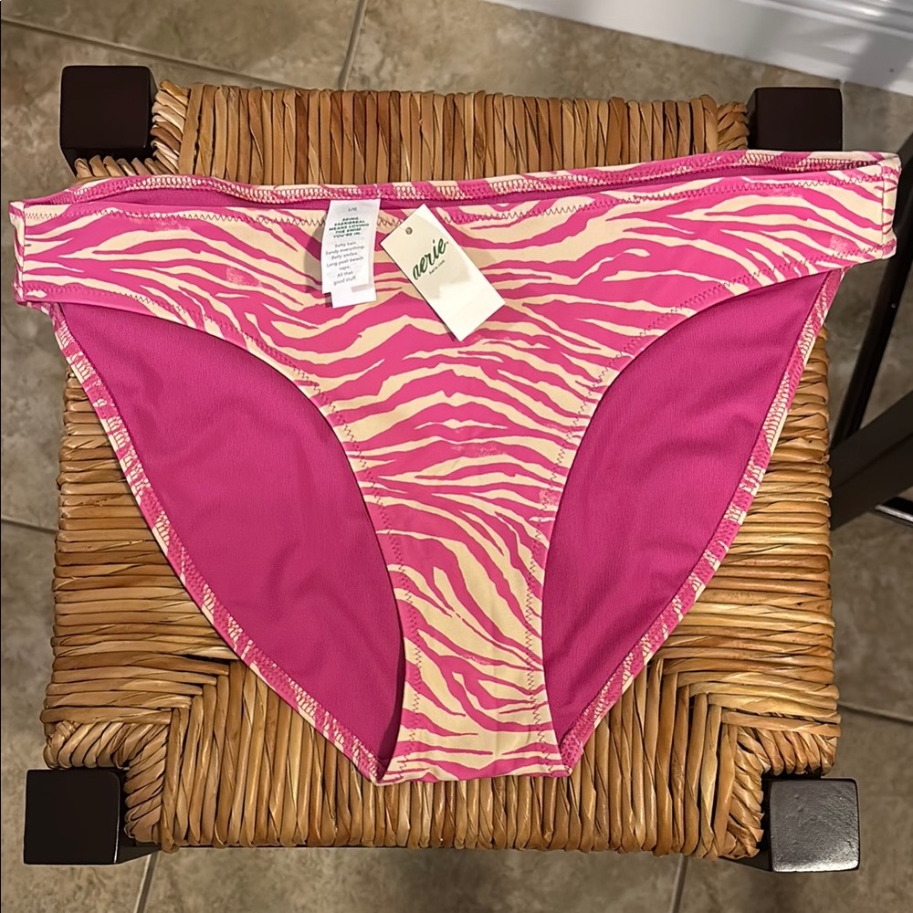 Pink Zebra Print Bikini Bottoms Aerie